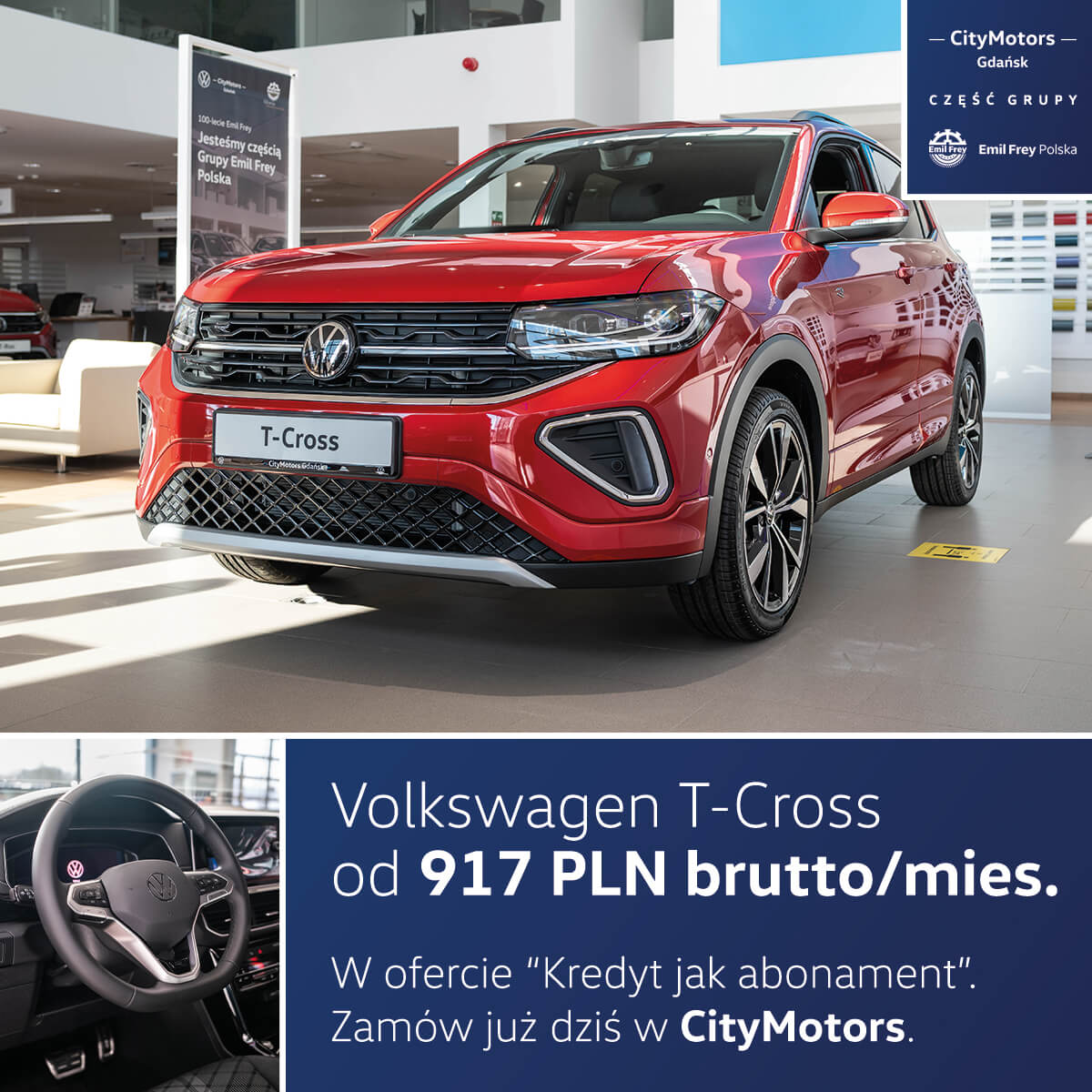 Volkswagen T-Cross od 917 PLN brutto/mies.
