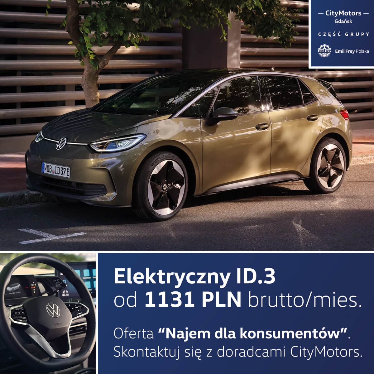 Elektryczny ID.3 już od 1131 PLN brutto/mies.