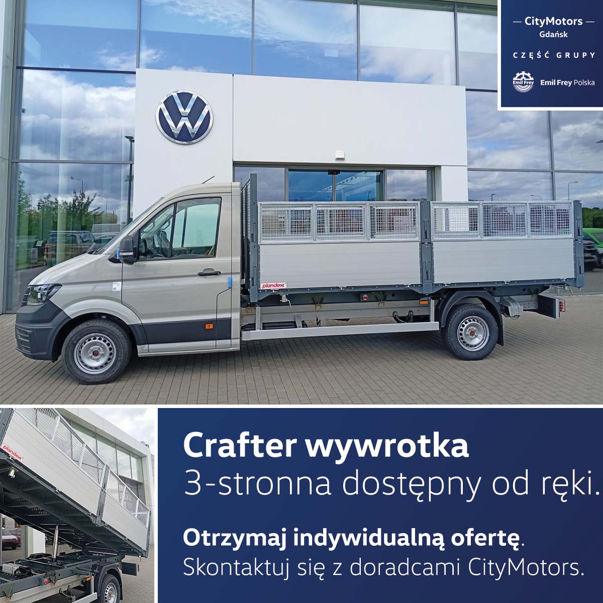 Crafter 3-stronna wywrotka dostępny od ręki
