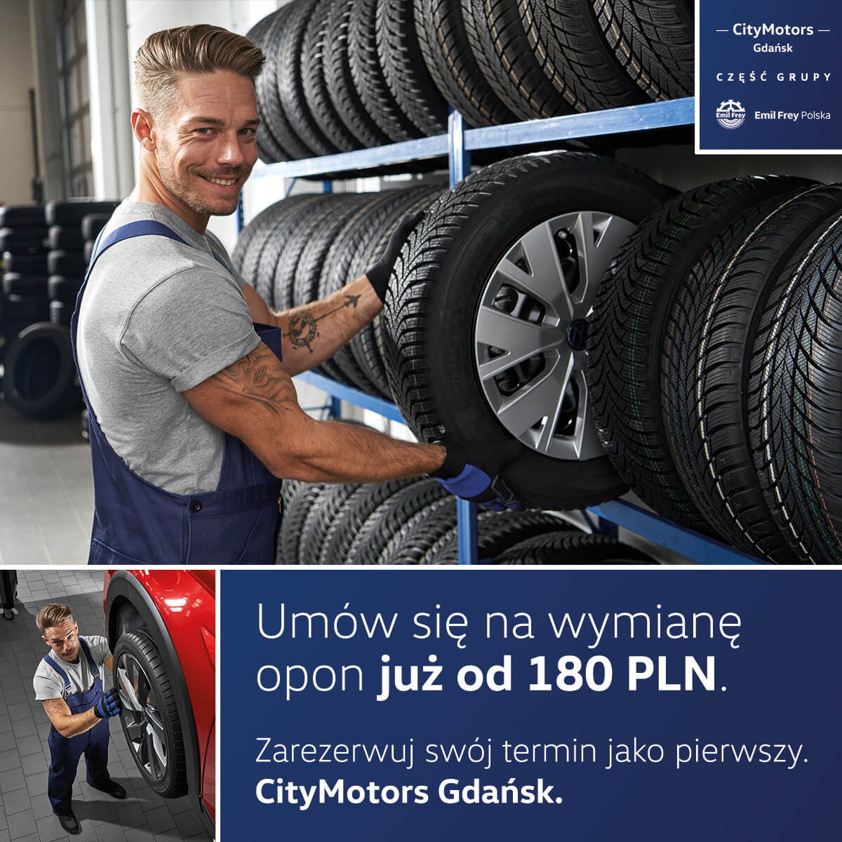 Umów się na wymianę opon już od 180 PLN