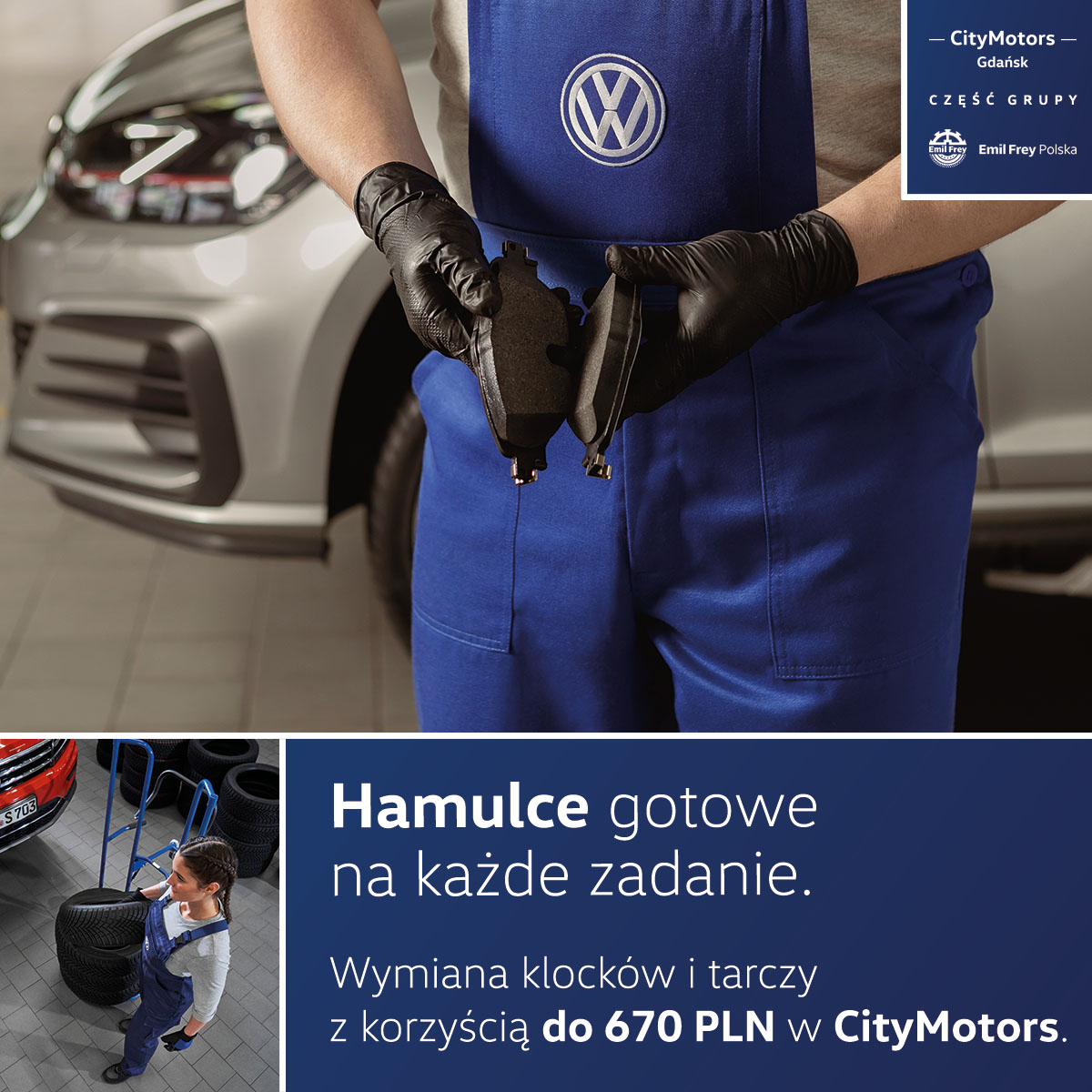 Wymiana tarcz i klocków w dostawczym Volkswagenie z rabatem 670 zł